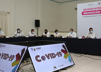 Reunión interinstitucional en Michoacán y Colima sobre COVID-19, 2020.