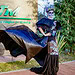 Sombrero de catrina con vestido tradicional mexicano y maquillaje de Día de Muertos en la Universidad Tecnológica de Morelia.