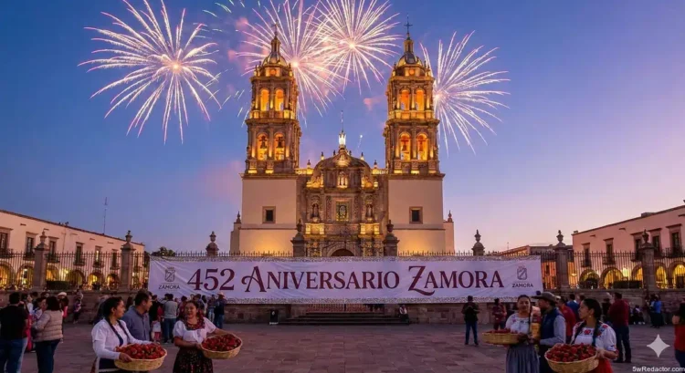 Fiesta en Zamora con fuegos artificiales y música en la celebración del 452 aniversario de la ciudad.
