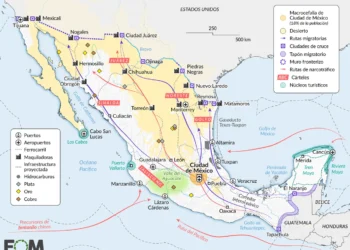 Mapa geopolítico del impacto de la caída de Maduro en la migración de México y el sector petrolero 2026.