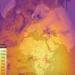 Mapa de radiación solar en África y Europa afectando exportación de mangos en contenedores.