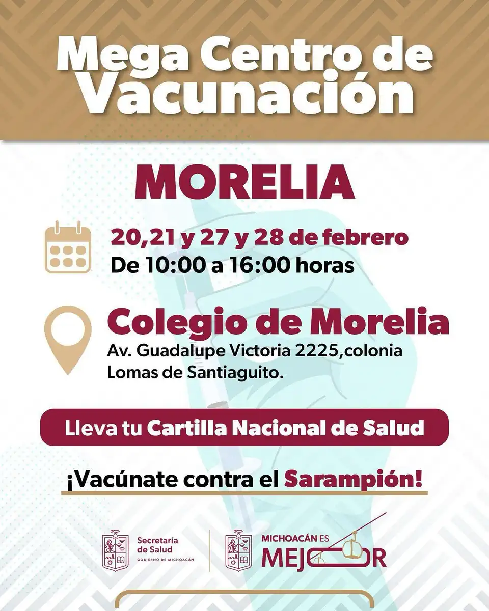 vacunación contra el sarampión en Morelia