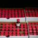 Vial de tinta roja para impresión o artesanía en cajas con muchas unidades.