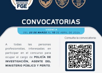 Amplía la Fiscalía de Michoacán las oportunidades laborales con 94 nuevas plazas abiertas.
