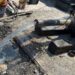 Tubería de agua en proceso de reparación en un municipio de Michoacán.
