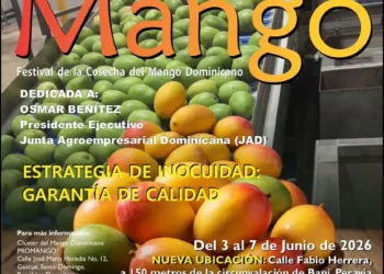 Festival del Mango en Bani, República Dominicana, del 3 al 7 de junio de 2026, con actividades culturales y técnicas en el Ce.