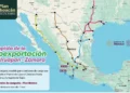Mapa de la autopista que conecta Uruapan y Zamora en Michoacán y Jalisco, con rutas y puntos clave señalados en colores.