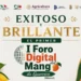Cartel del I Foro Digital del Mango de Guerrero con logotipos y frutas en fondo claro.