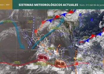 Imagen satelital de sistemas meteorológicos actuales en la región.