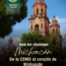 Catedral de Morelia en Michoacán, México, con cielo azul y árboles verdes en primer plano.