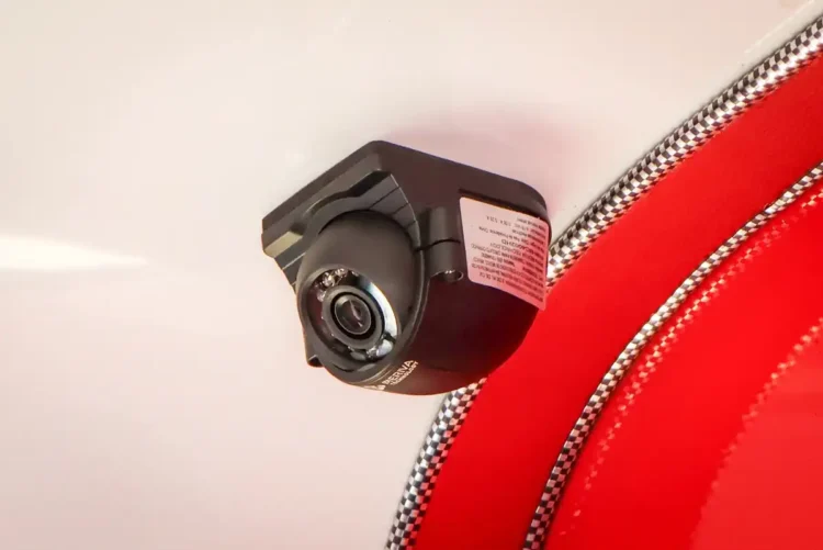 Cámara de videovigilancia instalada en autobús de Morelia para seguridad y monitoreo.
