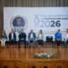 Autoridades y expertos en identificación humana en Michoacán participan en conferencia en un auditorio.